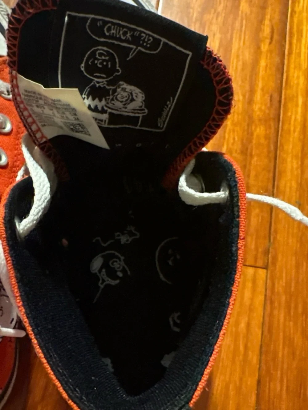 Converse Peanuts Orange High-Top Sneakers - Picture 6 of 7
